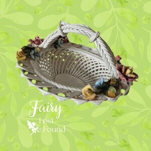 Vintage Capodimonte Ceramic Flower Basket